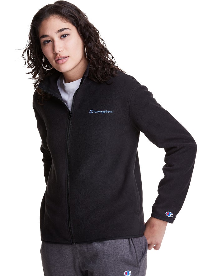 Champion Jas Dames - Zwart - Polar Fleece Full Zip Mock Neck ( 243071-CSK )